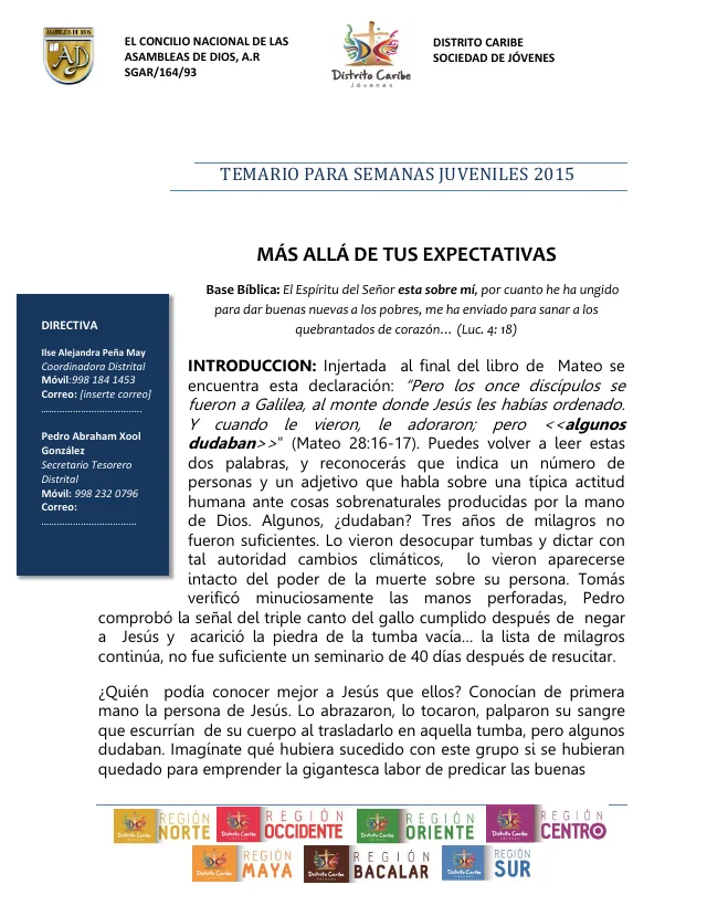 Portada Más Allá de tus Expectativas 2015