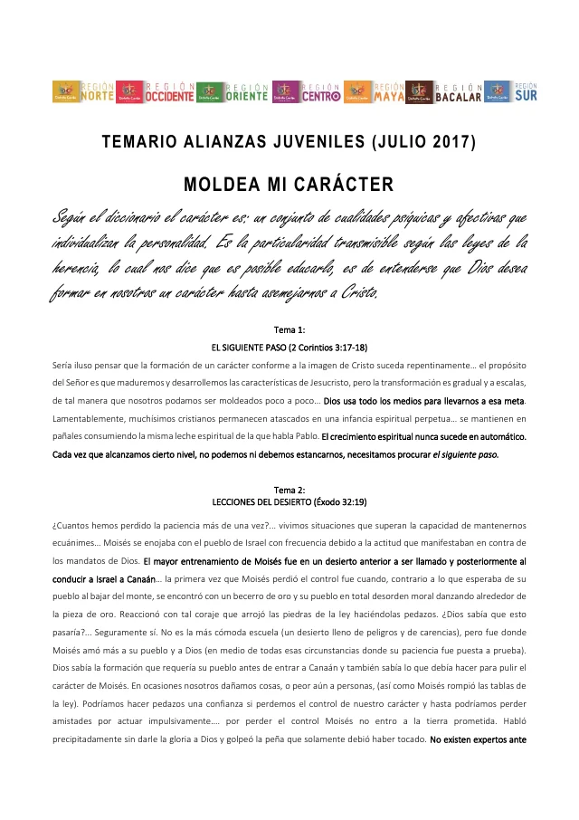 Portada Moldea mi Carácter 2017